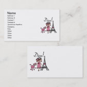 ブラウンの毛の花型女性歌手 名刺 (正面/裏面)