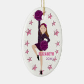 ブラウンの毛のPomの分隊のパーソナライズな記念品 セラミックオーナメント (右)