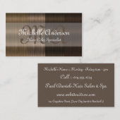 ブラウンの毛2のサロンの名刺の陰 名刺 (正面/裏面)