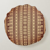 ブラウンの民族の質 ラウンドクッション (裏面)