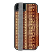 ブラウンの民族の質 INCIPIO iPhoneウォレットケース (フォリオ裏面)