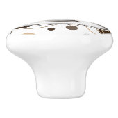 ブラウンの水玉模様および渦巻のコーヒーパターン セラミックノブ (側面)