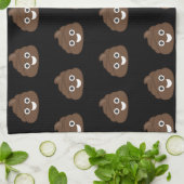 ブラウンの熱狂するで間抜けなウンチEmoji キッチンタオル (折り畳み)