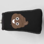 ブラウンの熱狂するで間抜けなウンチEmoji ゴルフヘッドカバー (正面)