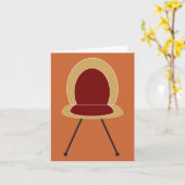 ブラウンの甘いレトロの椅子の万能メッセージカード カード (黄色い花)
