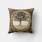 ブラウンの生命の樹 クッション (裏面)