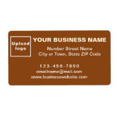 ブラウンの発送ラベル上のビジネスブランド ラベル (正面)