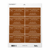 ブラウンの発送ラベル上のビジネスブランド ラベル (フルシート)