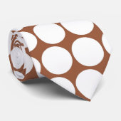 ブラウンの白い水玉模様-タイ ネクタイ (ロール)