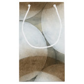 ブラウンの白い球体及び円 スモールペーパーバッグ (裏面)