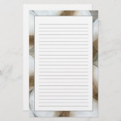 ブラウンの白い球体及び円 便箋 (正面/裏面)