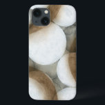 ブラウンの白い球体及び円 iPhone 13ケース<br><div class="desc">3つの茶色の円はジェニファーGoldbergerによってこの素晴らしい仕事の明るく白い球体とキャンバスを共有します。 明るく、おもしろい、この部分はあなたの家で素晴らしく見ます。 順序今日あなたの!</div>