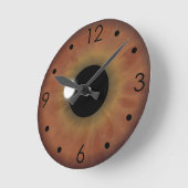 ブラウンの目のアイリス眼球のカスタムな中型の円形の時計 ラウンド壁時計 (傾斜)