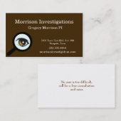 ブラウンの目の私用調査の名刺 名刺 (正面/裏面)