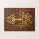 ブラウンの石造りの効果の種族の生命の樹 ジグソーパズル (横)