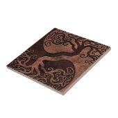 ブラウンの石造りの陰陽の木 タイル (側面)