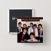 ブラウンの第25懇親会ボタン 缶バッジ (正面&裏面)