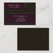 ブラウンの紫色のタイルのボーダー 名刺 (正面/裏面)