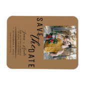 ブラウンの結婚式前撮りSave the Date マグネット (横)