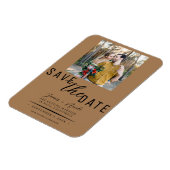 ブラウンの結婚式前撮りSave the Date マグネット (左側)