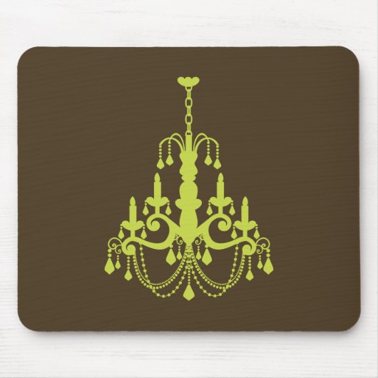 ブラウンの緑のエレガントなシャンデリア マウスパッド (正面)