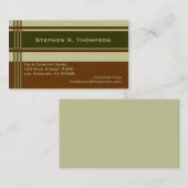 ブラウンの緑のプロフェッショナルのストライプのブロック 名刺 (正面/裏面)
