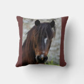 ブラウンの美しい馬 クッション (裏面)