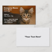 ブラウンの背景に対するかわいい子ネコ 名刺 (正面/裏面)