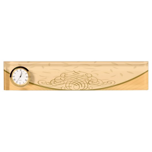 ブラウンの背景の机用ネームプレート デスクネームプレート (正面)