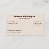 ブラウンの自転車 名刺 (裏面)