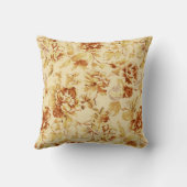 ブラウンの花柄 クッション (裏面)