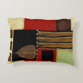 ブラウンの葉との多彩のパネルの絵画 アクセントクッション (裏面)