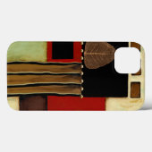 ブラウンの葉との多彩のパネルの絵画 Case-Mate iPhoneケース (裏面 (横))