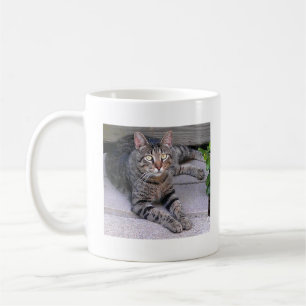 ブラウンの虎猫猫のアウトドア コーヒーマグカップ