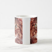 ブラウンの虎猫猫のマグ コーヒーマグカップ (中央)