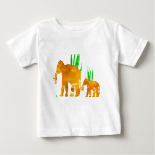 ブラウンの行進象 ベビーTシャツ