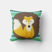 ブラウンの装飾用クッションの金ゴールドのシェブロンのキツネ クッション (正面)