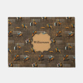 ブラウンの西部の歓迎されたロデオのイベントは個人化なります ドアマット (正面)