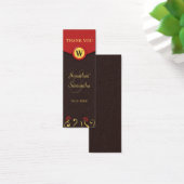 ブラウンの赤は小さい結婚式の好意のメッセージカード渦巻きます (デスク)