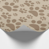 ブラウンの足はパターンを印刷します ラッピングペーパー (角)