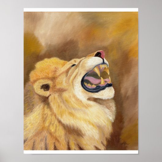 ブラウンの轟音ライオンのプリント11"x14" ポスター (正面)