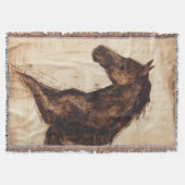 ブラウンの野生の馬のプロフィール スローブランケット (正面)