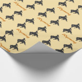 ブラウンの金ゴールドのカウボーイの強く反対する馬 ラッピングペーパー (角)