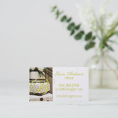 ブラウンの金ゴールドのダマスク織のケーキ 名刺 (スタンド正面)