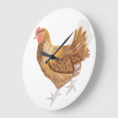 ブラウンの雌鶏 ラージ壁時計 (傾斜)