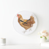 ブラウンの雌鶏 ラージ壁時計 (ホーム)