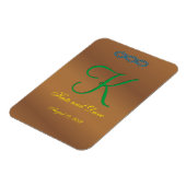 ブラウンの青銅色のペカン3dのモノグラム マグネット (左側)