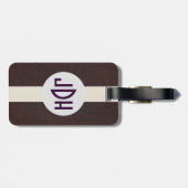 ブラウンの革パターンカスタムなモノグラムの荷物のラベル ラゲッジタグ (裏面横)