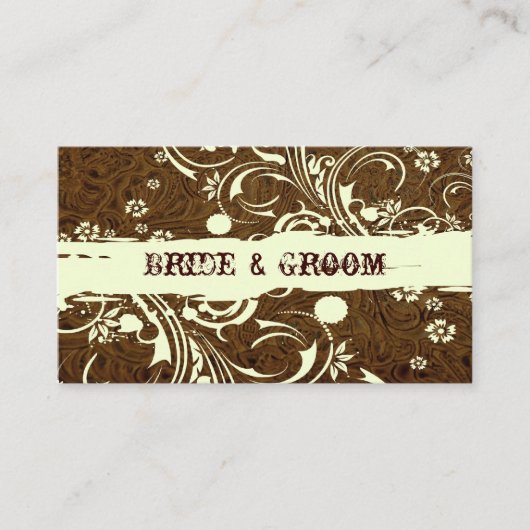 ブラウンの革座席表 プレイスカード (正面)