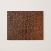ブラウンの革質のモノグラム ジグソーパズル (横)